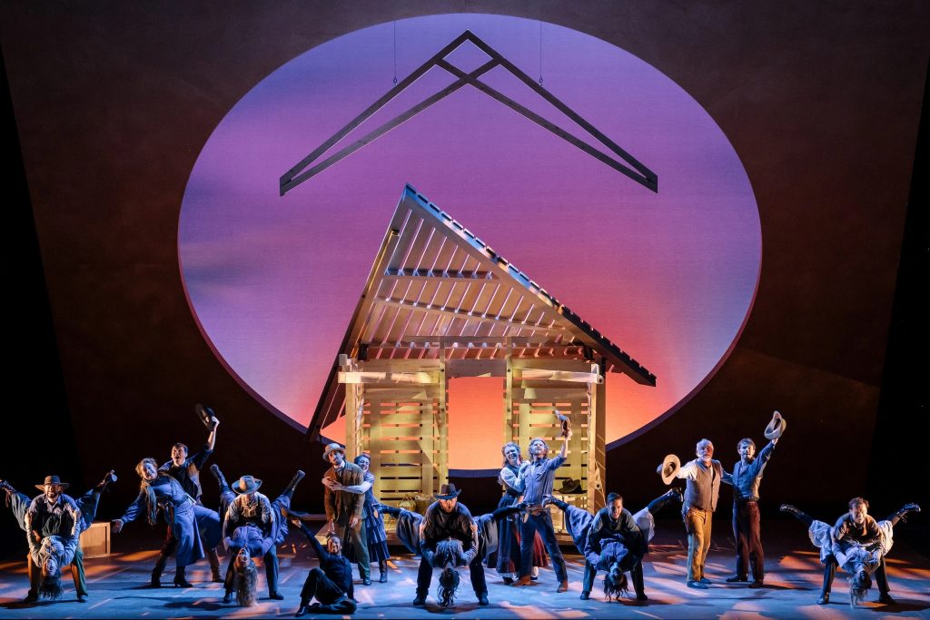 Julian Capoilei and the company of Oklahoma! Image, Marcin Lewandowski